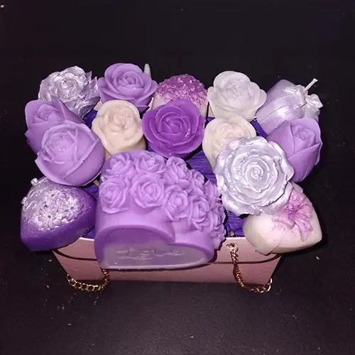 Sac à main  14 pièces + 1 déco composition aux choixhttps://boutique.bougiesflorales.fr/admin/produits/
